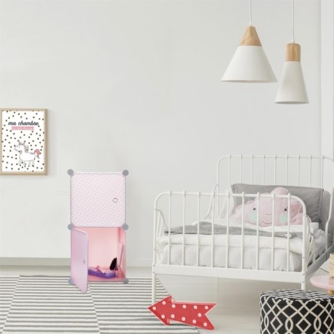 Modularny regał Cubes 2 do pokoju dziecka różowy Modularny regał Cubes 2 do pokoju dziecka różowy