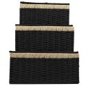 Zestaw 3 koszy Trunk czarne Zestaw 3 koszy Trunk czarne