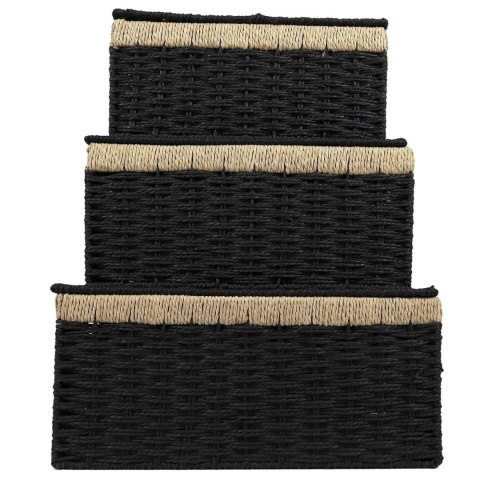 Zestaw 3 koszy Trunk czarne Zestaw 3 koszy Trunk czarne