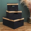 Zestaw 3 koszy Trunk czarne Zestaw 3 koszy Trunk czarne