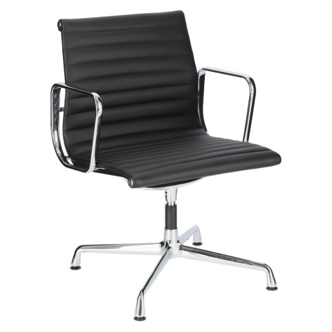 Fotel konf. CH1081T,czarna skóra ,chrom Fotel konf. CH1081T,czarna skóra ,chrom