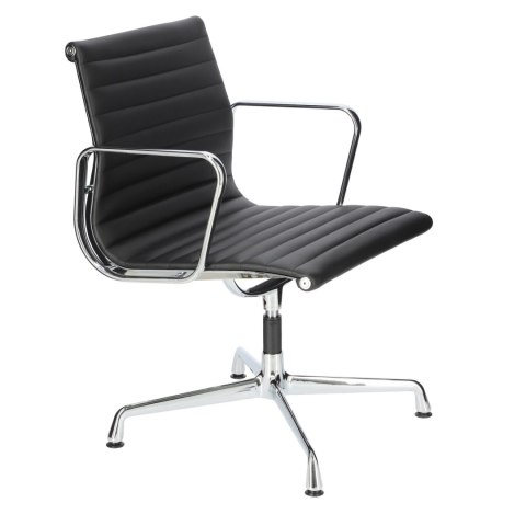 Fotel konf. CH1081T,czarna skóra ,chrom Fotel konf. CH1081T,czarna skóra ,chrom