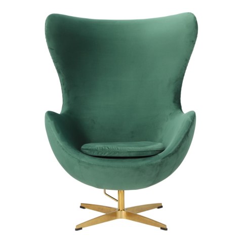 Fotel Jajo Velvet zielone/ złota podstawa Fotel Jajo Velvet zielone/ złota podstawa