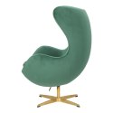 Fotel Jajo Velvet zielone/ złota podstawa Fotel Jajo Velvet zielone/ złota podstawa