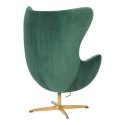 Fotel Jajo Velvet zielone/ złota podstawa Fotel Jajo Velvet zielone/ złota podstawa