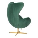 Fotel Jajo Velvet zielone/ złota podstawa Fotel Jajo Velvet zielone/ złota podstawa