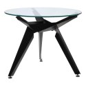 Stół Troy 90cm transparentny/ czarny Stół Troy 90cm transparentny/ czarny