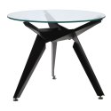 Stół Troy 90cm transparentny/ czarny Stół Troy 90cm transparentny/ czarny