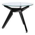 Stół Troy 90cm transparentny/ czarny Stół Troy 90cm transparentny/ czarny