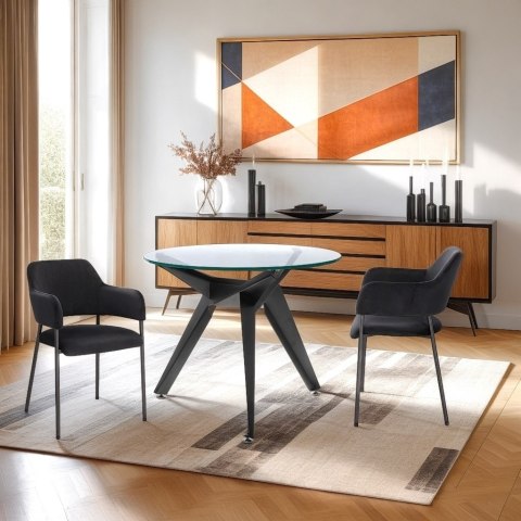 Stół Troy 90cm transparentny/ czarny Stół Troy 90cm transparentny/ czarny