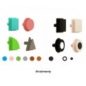 MASTERKIDZ Zestaw Kołeczki w kształcie figur geometrycznych 64szt do tablic STEM MASTERKIDZ Zestaw Kołeczki w kształcie figur geometrycznych 64szt do tablic STEM