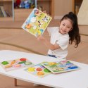 VIGA Drewniane Puzzle Układanka Montessori 2w1 Figurki Owoce VIGA Drewniane Puzzle Układanka Montessori 2w1 Figurki Owoce