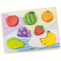 VIGA Drewniane Puzzle Układanka Montessori 2w1 Figurki Owoce VIGA Drewniane Puzzle Układanka Montessori 2w1 Figurki Owoce