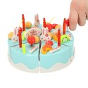 Tort urodzinowy do krojenia kuchnia 75 elementów niebieski Tort urodzinowy do krojenia kuchnia 75 elementów niebieski