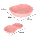 Piaskownica zamykana basen Muszelka Twins podwójna 2w1 174x79x20cm różowa Piaskownica zamykana basen Muszelka Twins podwójna 2w1 174x79x20cm różowa