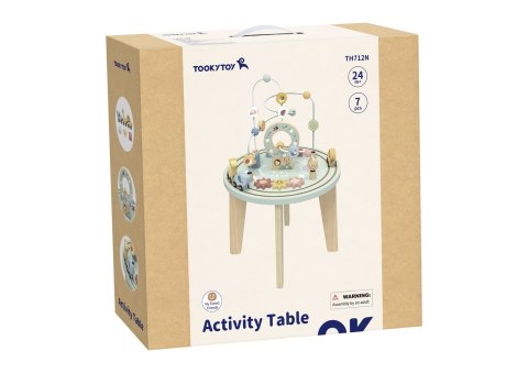 TOOKY TOY Drewniany Stół Aktywności Montessori Pętla Motoryczna TOOKY TOY Drewniany Stół Aktywności Montessori Pętla Motoryczna