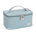 Kosmetyczka rozkładana pikowany kuferek niebieski denim KS71 Kosmetyczka rozkładana pikowany kuferek niebieski denim KS71