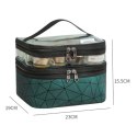 Kosmetyczka rozkładana geometryczna zielona 23x15,5x9cm KS35WZ1 Kosmetyczka rozkładana geometryczna zielona 23x15,5x9cm KS35WZ1
