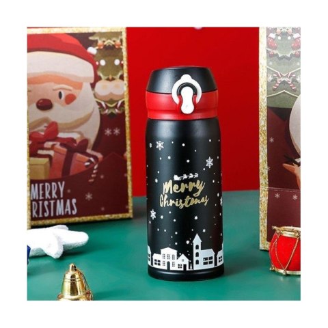 KUBEK TERMICZNY, BIDON 500ML TERMOS ŚWIĄTECZNY ZIMOWY czarny BD39CZ KUBEK TERMICZNY, BIDON 500ML TERMOS ŚWIĄTECZNY ZIMOWY czarny BD39CZ