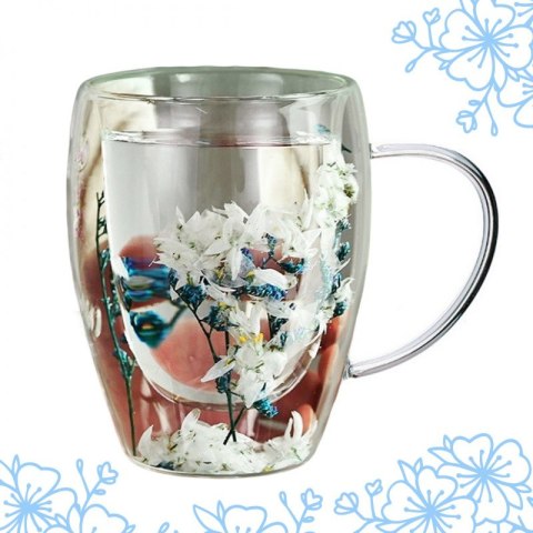 Szklanka termiczna z kwiatami w środku 300ml 1szt - SZK138 Szklanka termiczna z kwiatami w środku 300ml 1szt - SZK138
