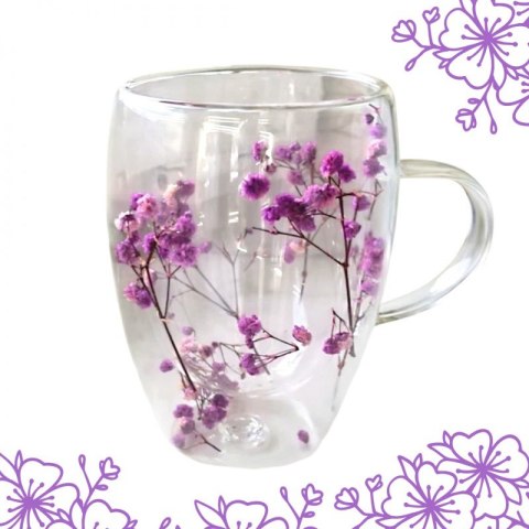 Szklanka termiczna z kwiatami w środku 300ml 1szt SZK93 Szklanka termiczna z kwiatami w środku 300ml 1szt SZK93