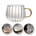 Filiżanka szklanka z falowanymi ściankami ze złotych uchem 350 ml 1szt SZK84 Filiżanka szklanka z falowanymi ściankami ze złotych uchem 350 ml 1szt SZK84