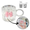 Szklanka opalizująca kokardka z uchem do kawy, drinków 1szt 260ml SZK80 Szklanka opalizująca kokardka z uchem do kawy, drinków 1szt 260ml SZK80