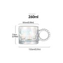 Szklanka opalizująca kokardka z uchem do kawy, drinków 1szt 260ml SZK80 Szklanka opalizująca kokardka z uchem do kawy, drinków 1szt 260ml SZK80