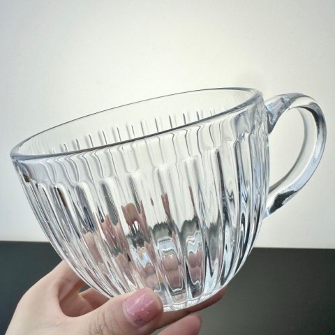 Filiżanka szklanka ryflowana duża 460 ml 1szt SZK152 Filiżanka szklanka ryflowana duża 460 ml 1szt SZK152