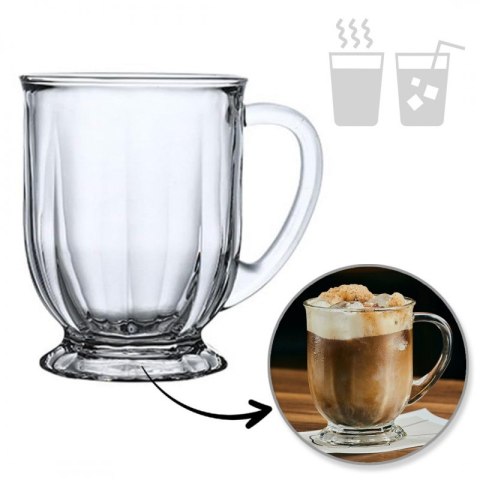 Filiżanka szklanka ryflowana duża 500 ml 1szt SZK159 Filiżanka szklanka ryflowana duża 500 ml 1szt SZK159