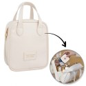 Kosmetyczka organizer na kosmetyki z rączką 17x7x19cm kremowa KS128B Kosmetyczka organizer na kosmetyki z rączką 17x7x19cm kremowa KS128B