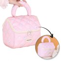 Kosmetyczka rozkładana elegancka kuferek pikowana BUNNY różowa KS131R Kosmetyczka rozkładana elegancka kuferek pikowana BUNNY różowa KS131R