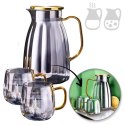 Zestaw- dzbanek 1600ml z falowanymi ściankami z pokrywką + 2 szklanki 350ml- DZ07 Zestaw- dzbanek 1600ml z falowanymi ściankami z pokrywką + 2 szklanki 350ml- DZ07