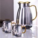 Zestaw- dzbanek 1600ml z falowanymi ściankami z pokrywką + 2 szklanki 350ml- DZ07 Zestaw- dzbanek 1600ml z falowanymi ściankami z pokrywką + 2 szklanki 350ml- DZ07