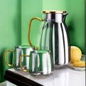 Zestaw- dzbanek 1600ml z falowanymi ściankami z pokrywką + 2 szklanki 350ml- DZ07 Zestaw- dzbanek 1600ml z falowanymi ściankami z pokrywką + 2 szklanki 350ml- DZ07