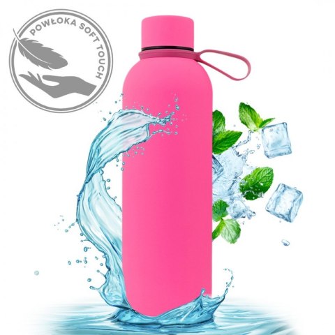 Bidon, butelka termiczna 500ML, stal nierdzewna z powłoką SOFT TOUCH fuksja BD46F Bidon, butelka termiczna 500ML, stal nierdzewna z powłoką SOFT TOUCH fuksja BD46F