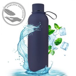 Bidon, butelka termiczna 500ML, stal nierdzewna z powłoką SOFT TOUCH granat BD46GRAN