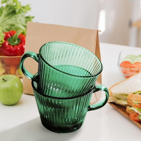 Filiżanka szklanka ryflowana duża butelkowa zieleń 380 ml 1szt SZK178 Filiżanka szklanka ryflowana duża butelkowa zieleń 380 ml 1szt SZK178