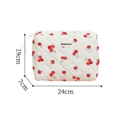Kosmetyczka damska pikowana w wisienki 19 x 24 x 7cm KS124 Kosmetyczka damska pikowana w wisienki 19 x 24 x 7cm KS124