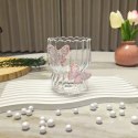 Szklanka ryflowana, z falowanymi ściankami, MOTYLKI róż 260 ml 1szt SZK161 Szklanka ryflowana, z falowanymi ściankami, MOTYLKI róż 260 ml 1szt SZK161