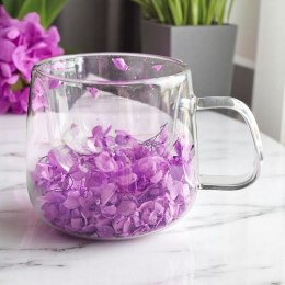 Szklanka termiczna z hortensją w środku fiolet 180 ml 1szt SZK76