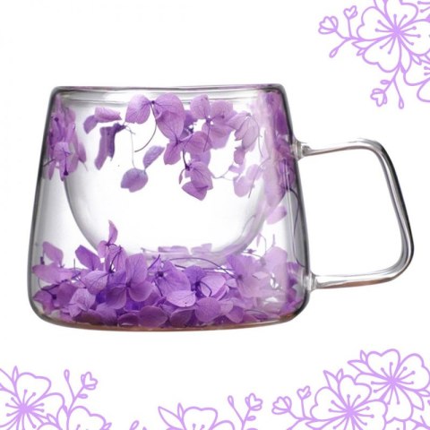 Szklanka termiczna z hortensją w środku fiolet 180 ml 1szt SZK76 Szklanka termiczna z hortensją w środku fiolet 180 ml 1szt SZK76