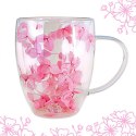 Szklanka termiczna z hortensją w środku róż 300 ml 1szt SZK77 Szklanka termiczna z hortensją w środku róż 300 ml 1szt SZK77