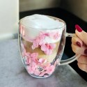 Szklanka termiczna z hortensją w środku róż 300 ml 1szt SZK77 Szklanka termiczna z hortensją w środku róż 300 ml 1szt SZK77