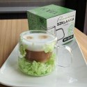 Szklanka termiczna z hortensją w środku, zielona 180 ml 1szt SZK173 Szklanka termiczna z hortensją w środku, zielona 180 ml 1szt SZK173