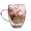 Szklanka termiczna z kwiatami w środku 300ml 1szt SZK101 Szklanka termiczna z kwiatami w środku 300ml 1szt SZK101