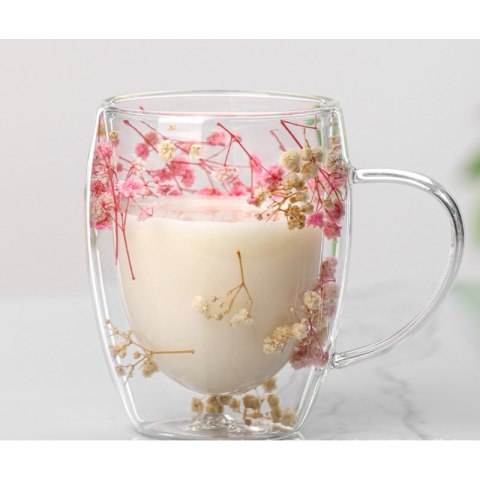 Szklanka termiczna z kwiatami w środku, gipsówka 300ml 1szt SZK78 Szklanka termiczna z kwiatami w środku, gipsówka 300ml 1szt SZK78