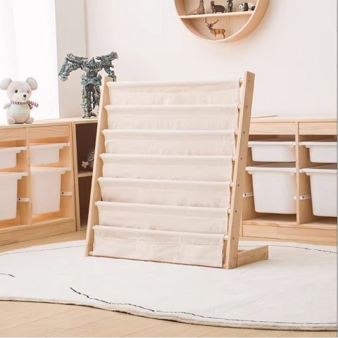 Regał, 6 poziomowy stojak, organizer na książki z kieszonkami 79 x 60 cm SZ45 Regał, 6 poziomowy stojak, organizer na książki z kieszonkami 79 x 60 cm SZ45
