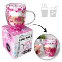 Szklanka termiczna z kwiatami w środku, gipsówka hortensje róż 300 ml 1szt SZK174 Szklanka termiczna z kwiatami w środku, gipsówka hortensje róż 300 ml 1szt SZK174
