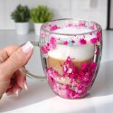 Szklanka termiczna z kwiatami w środku, gipsówka hortensje róż 300 ml 1szt SZK174 Szklanka termiczna z kwiatami w środku, gipsówka hortensje róż 300 ml 1szt SZK174